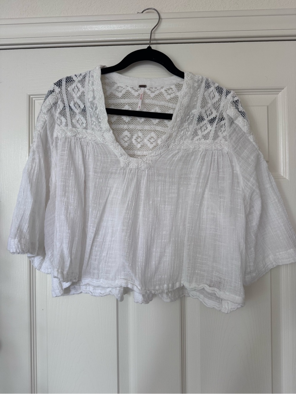 Free People White Lace Women's Top
